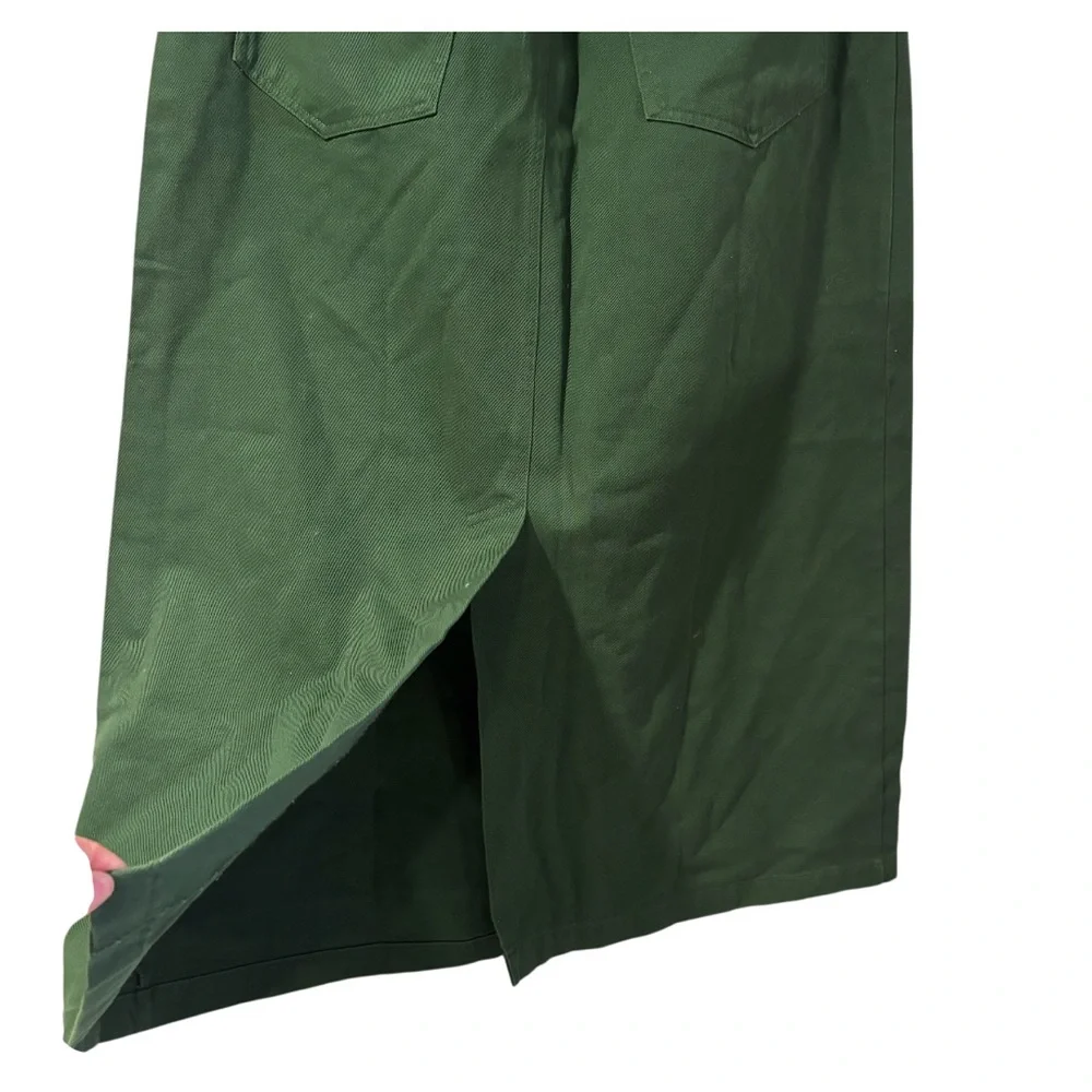 NWT Bridgewater Studio Green Denim Midi Skirt Size 18 High Waisted Casual Boho - Picture 6 of 10
